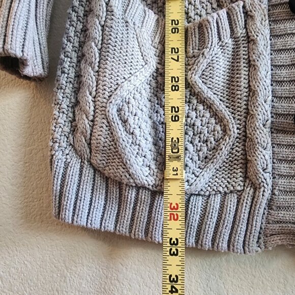 Venus Womens Cardigan Sweater Button Front Long Sleeve Cable Knit Gray Size S - Picture 9 of 9